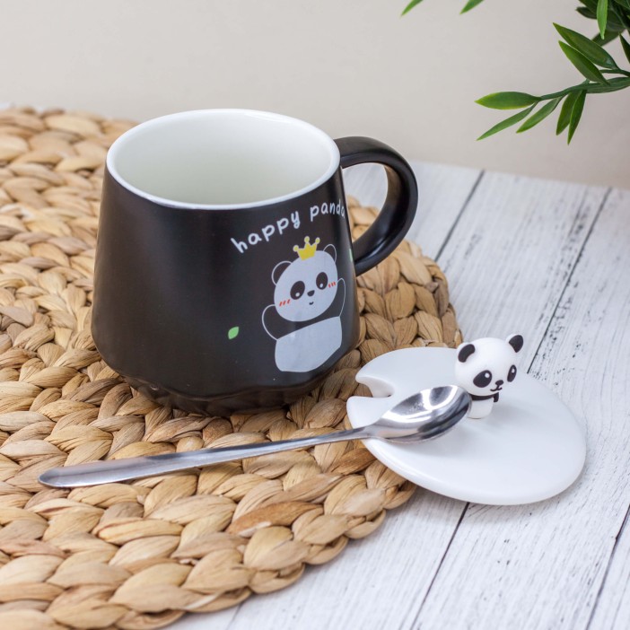 Кружка "Happy panda crown", black (310 ml) 