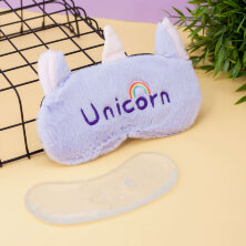 Маска для сна гелевая "Unicorn Rainbow", purple