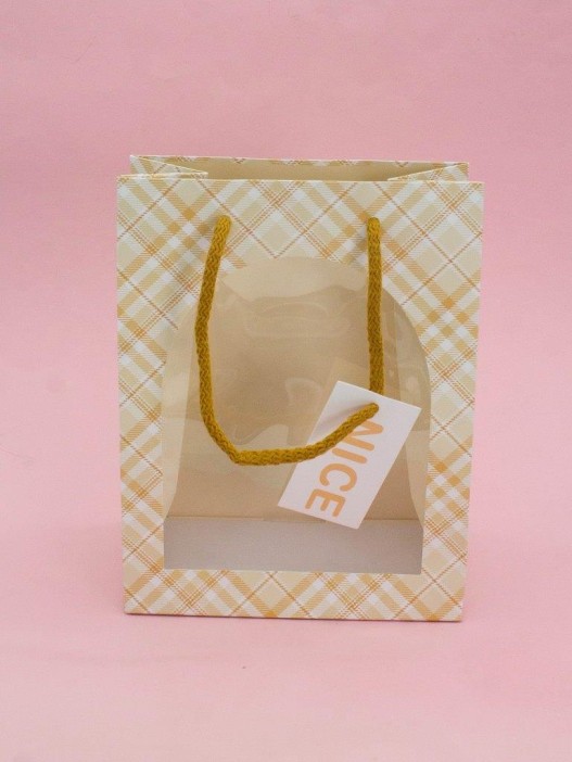 Пакет подарочный «Nice», yellow (18*23*10) 