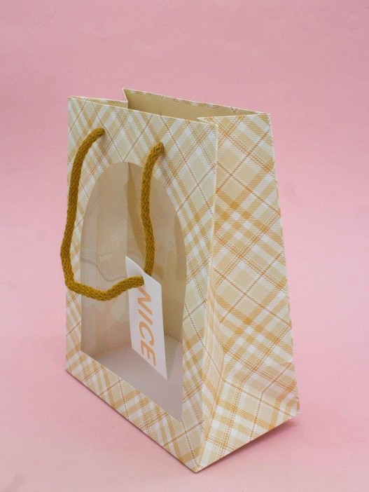 Пакет подарочный «Nice», yellow (18*23*10) 