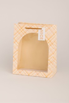 Пакет подарочный «Nice», yellow (18*23*10)