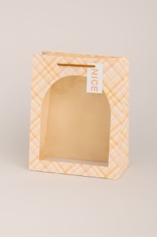 Пакет подарочный «Nice», yellow (18*23*10)