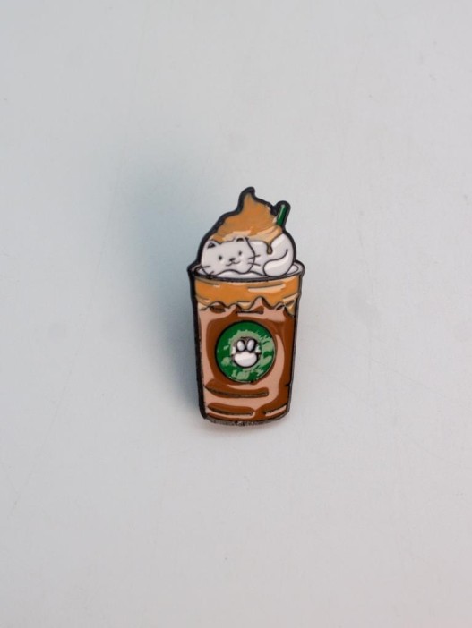 Значок металлический iLikeGift &quot;Coffee catpuccino&quot; 