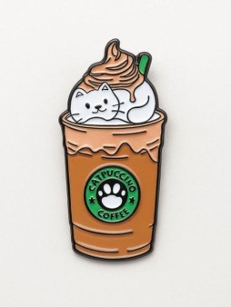 Значок металлический iLikeGift "Coffee catpuccino"