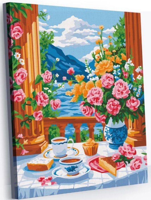 Картина по номерам 40*50 &quot;Чаепитие&quot; (24 цвета) 