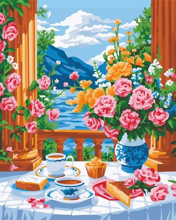Картина по номерам 40*50 "Чаепитие" (24 цвета)