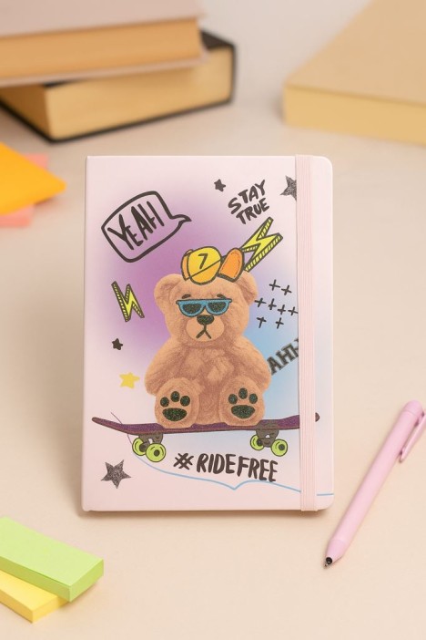 Блокнот (А5) &quot;Bear ride free&quot;, beige (14.5*21) 