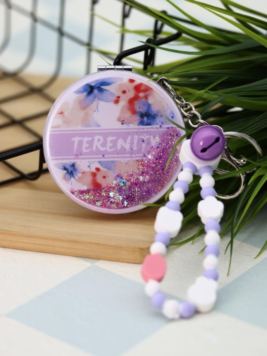 Зеркало-шейкер раскладное с шнурком &quot;Terenity&quot;, фиолетовое (7*7 см) 