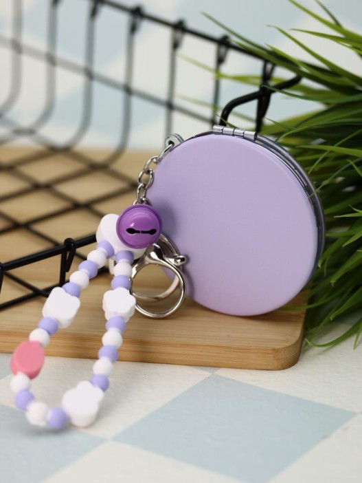 Зеркало-шейкер раскладное с шнурком &quot;Terenity&quot;, фиолетовое (7*7 см) 