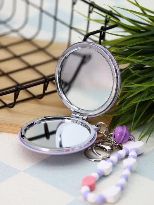 Зеркало-шейкер раскладное с шнурком &quot;Terenity&quot;, фиолетовое (7*7 см) 