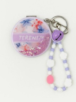 Зеркало-шейкер раскладное с шнурком "Terenity", фиолетовое (7*7 см)