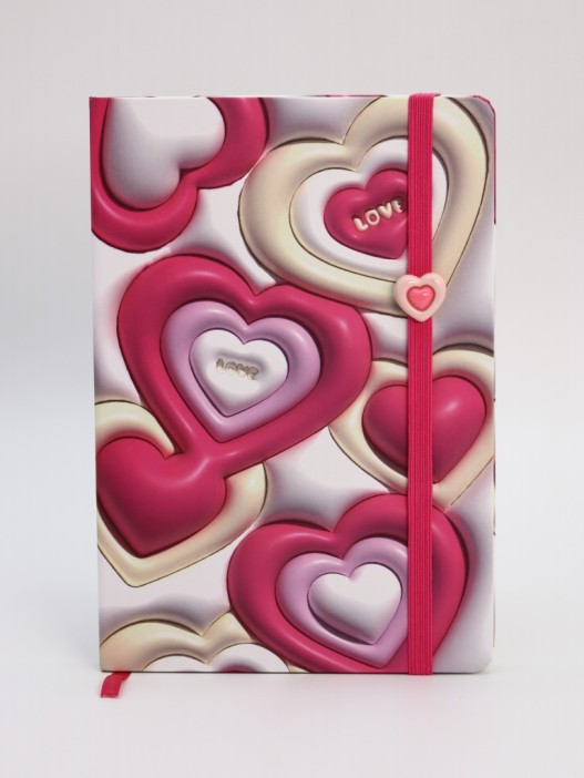 Блокнот (А5) "3D Heart many", white (14.5*21) 