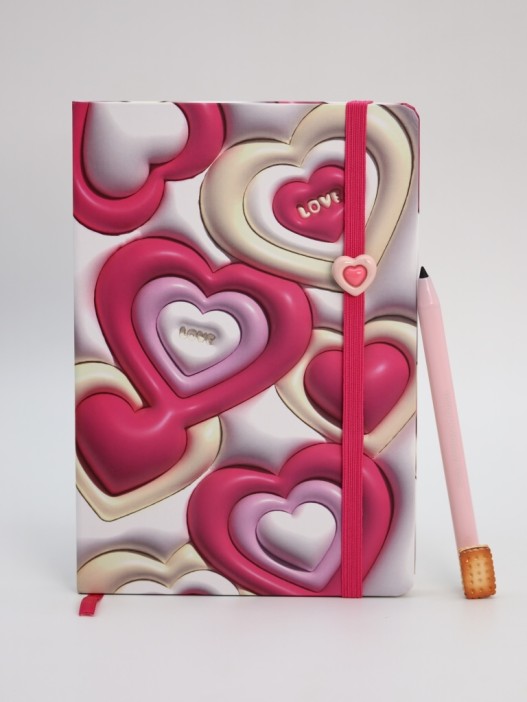 Блокнот (А5) "3D Heart many", white (14.5*21) 