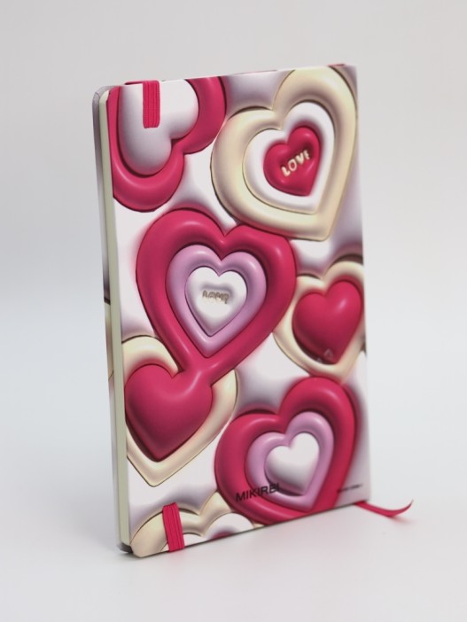 Блокнот (А5) "3D Heart many", white (14.5*21) 