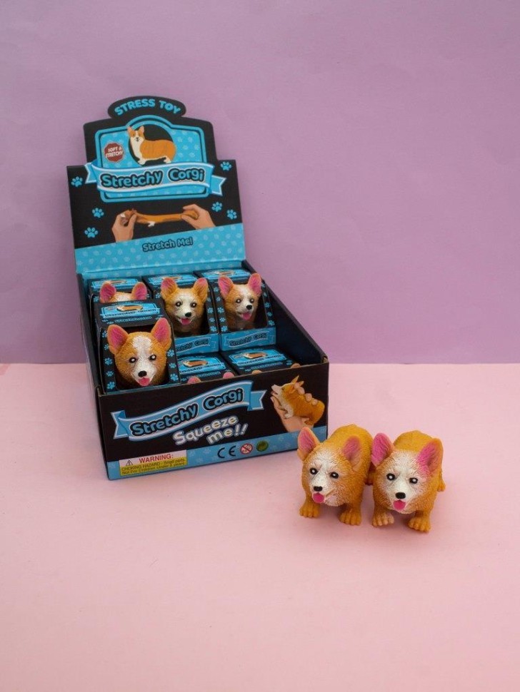 Мялка - антистресс «Corgi», шоубокс 12 шт.
