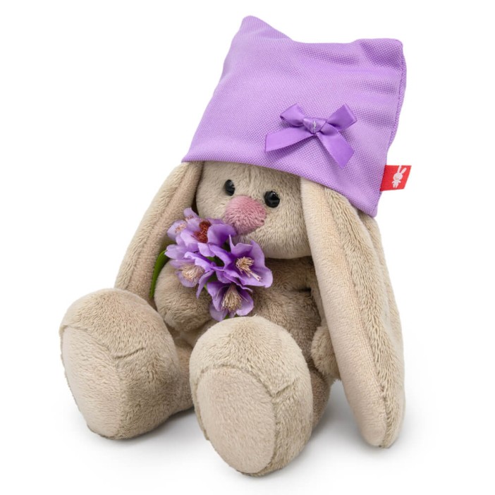 Мягкая игрушка &quot;Зайка Ми в шапочке и с букетом (малыш)&quot; (15 см) 