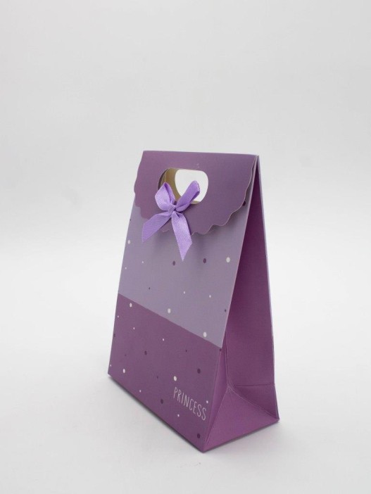 Пакет подарочный (XS) &quot;Small dots&quot;, purple (12x6x16) 