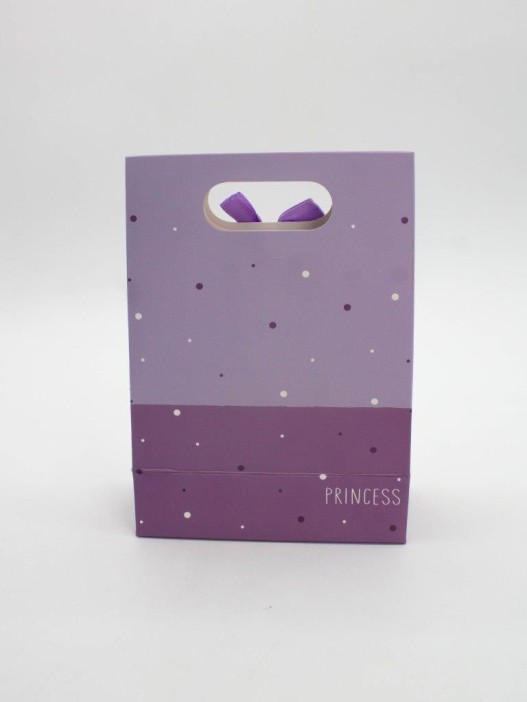 Пакет подарочный (XS) &quot;Small dots&quot;, purple (12x6x16) 
