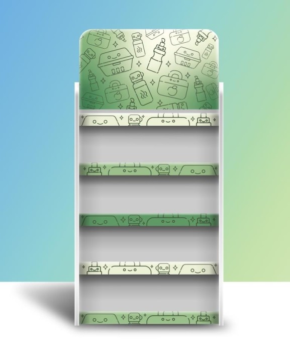 Стойка универсальная напольная &quot;Green&quot; 1890*870*375, 5 полок (+ топпер) 