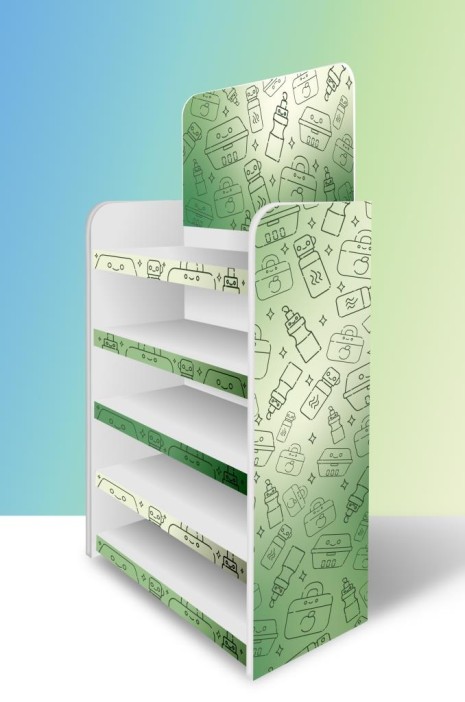 Стойка универсальная напольная &quot;Green&quot; 1890*870*375, 5 полок (+ топпер) 