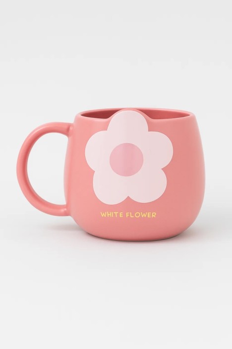 Кружка керамическая «White flower one», red (350 мл) 