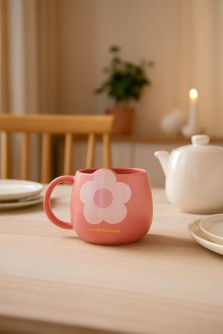 Кружка керамическая «White flower one», red (350 мл)