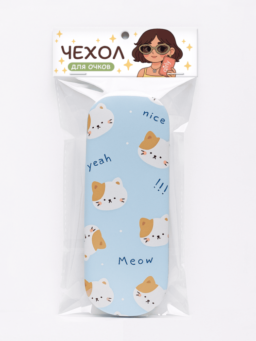 Чехол для очков GIRLY &quot;Many kitten&quot;, blue 