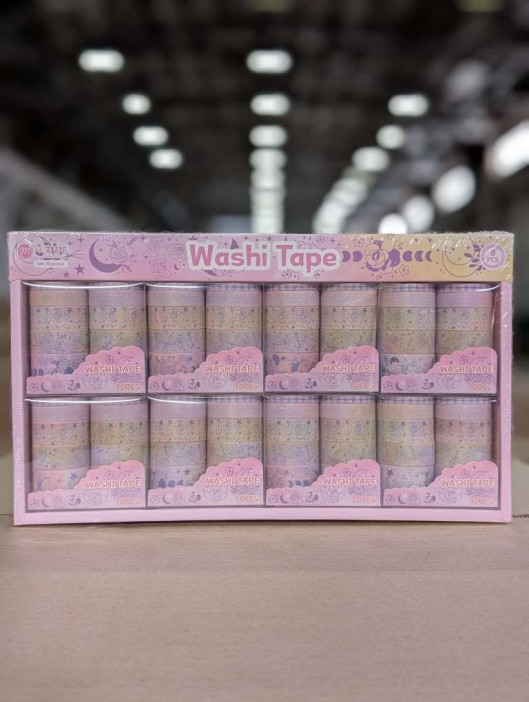 Набор декоративного скотча 10 шт. &quot;Night magic&quot;, pink, шоу-бокс 8 шт. 