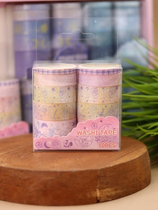 Набор декоративного скотча 10 шт. &quot;Night magic&quot;, pink, шоу-бокс 8 шт. 