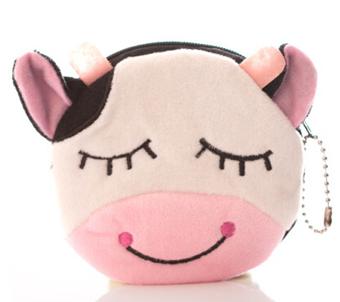 Кошелёк плюшевый &quot;Cow&quot;, white (10*11 см) 