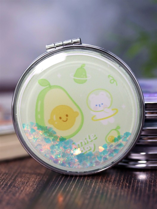 Зеркало-шейкер раскладное "Smile day", green (7*7 см) 