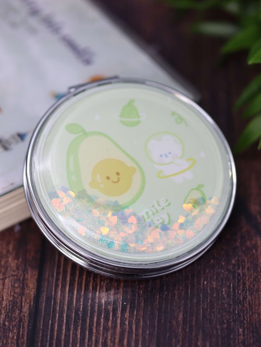 Зеркало-шейкер раскладное "Smile day", green (7*7 см) 