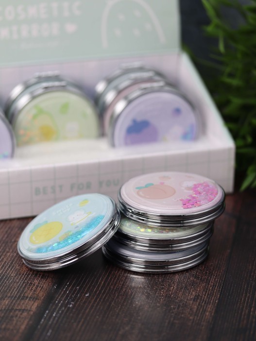 Зеркало-шейкер раскладное "Smile day", green (7*7 см) 