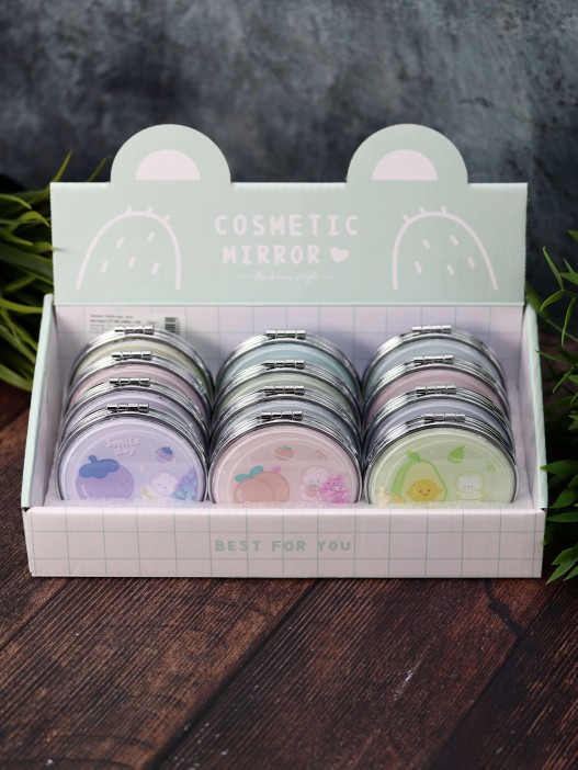 Зеркало-шейкер раскладное "Smile day", green (7*7 см) 
