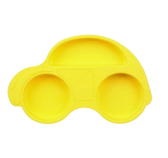 Тарелка силиконовая &quot;Car&quot;, yellow 