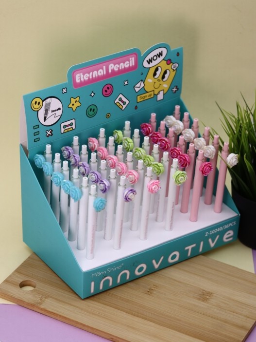 Вечный карандаш &quot;Flower,&quot; mix, шоу-бокс 36 шт. 