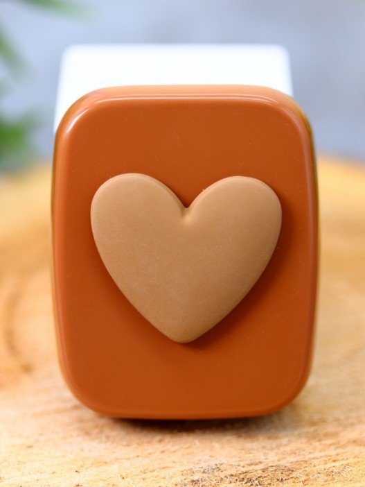 Контейнер для линз «Heart paint», brown 