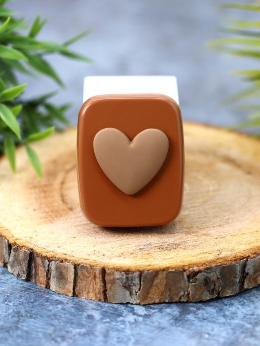 Контейнер для линз «Heart paint», brown 