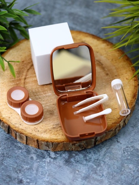 Контейнер для линз «Heart paint», brown 