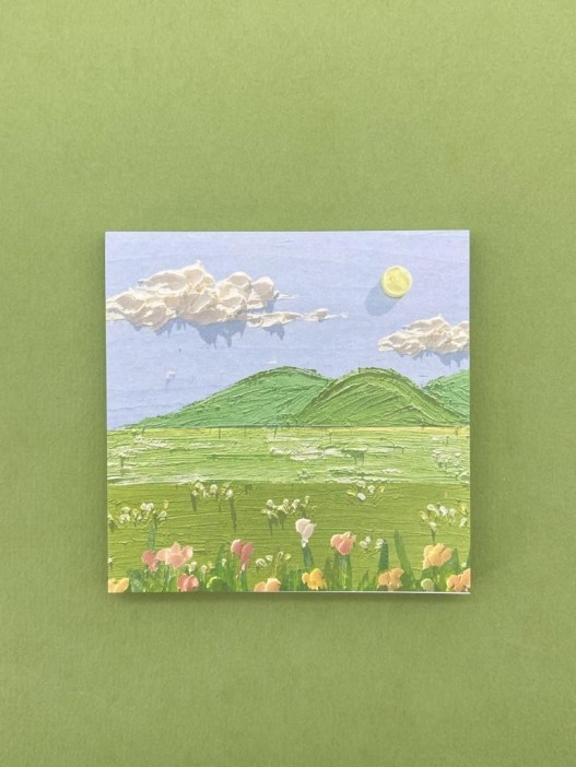 Блок стикер для записей "Scenery", blue 