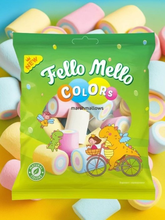 Жевательный зефир (Marshmallows) &quot;FELLO MELLO&quot; COLORS, 85 гр. 