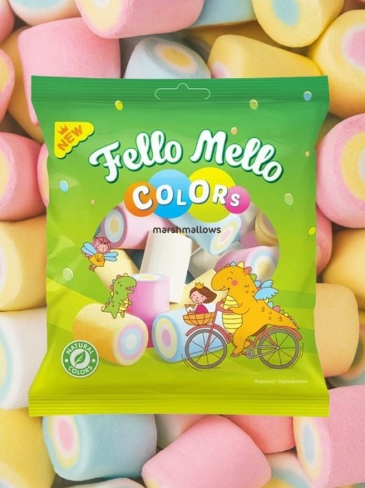 Жевательный зефир (Marshmallows) &quot;FELLO MELLO&quot; COLORS, 85 гр. 