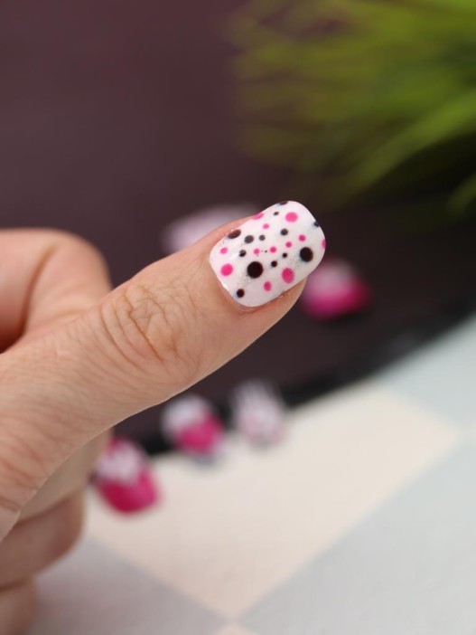Накладные ногти GIRLY "Сердца", 12 шт., складными клеевыми пластинами 