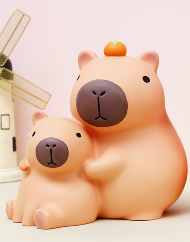 Копилка «Two capybaras», brown (16,8 см), пластик 