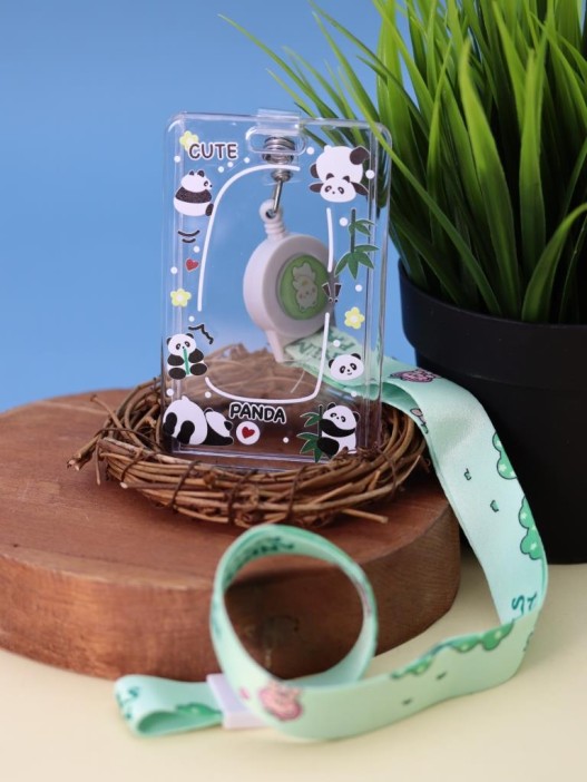 Футляр для карт на ленте ПО ПЛАНУ. &quot;Cute panda&quot;, transparent 