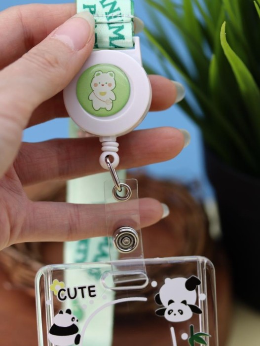 Футляр для карт на ленте ПО ПЛАНУ. &quot;Cute panda&quot;, transparent 