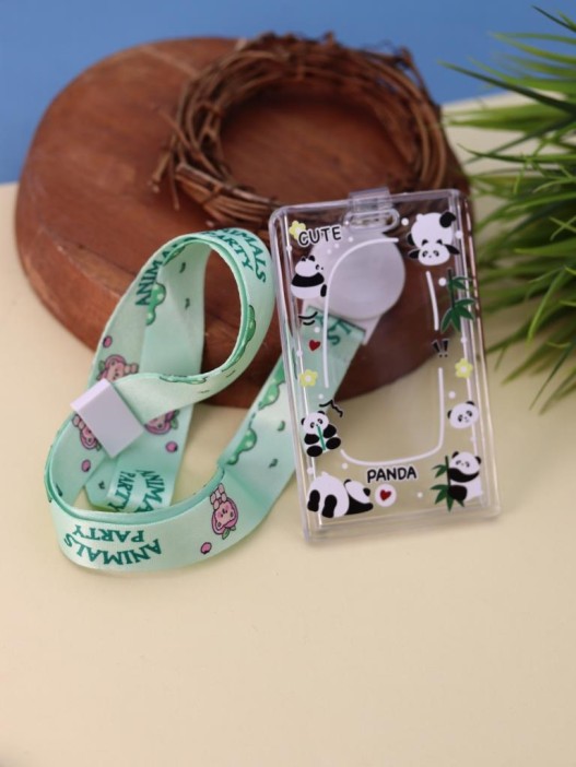 Футляр для карт на ленте ПО ПЛАНУ. &quot;Cute panda&quot;, transparent 