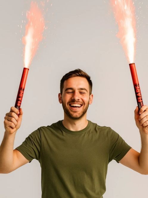 Фальшфейер &quot;Hand Flare&quot; красный, (25см, 100 сек) 