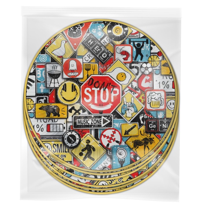 Набор бумажных тарелок 6 шт. &quot;Знаки яркие&quot; (d=230 мм) 