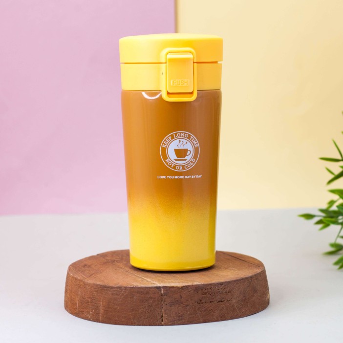 Термокружка "Love you more", yellow (370 ml) 